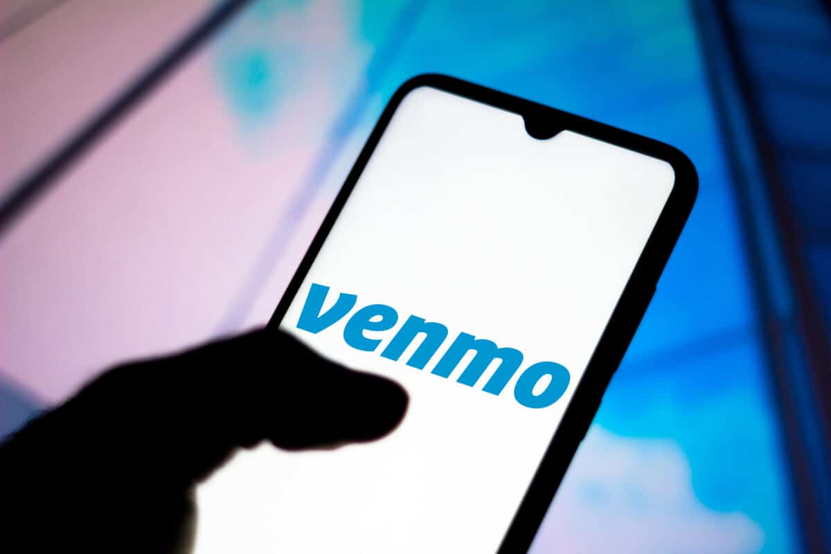 Venmo logo on a smartphone screen.