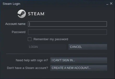 Screenshot: Sign into Steam