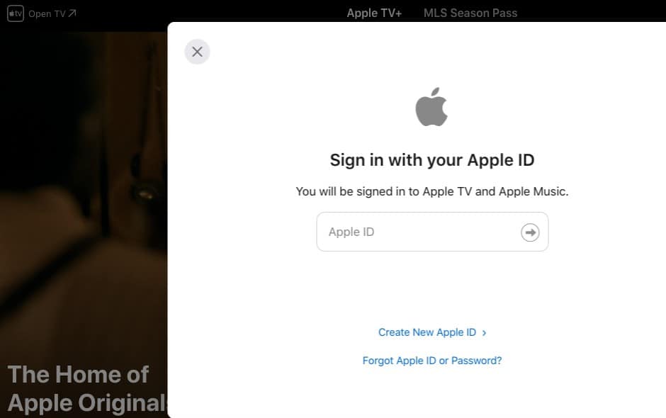 Sign into your Apple account.