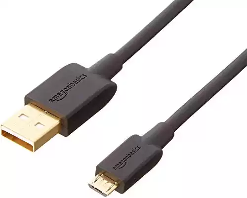 Amazon Basics USB 2.0 A to Micro B Cable, 6 feet, Black