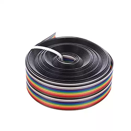 Eowpower 16.5Ft/5M 20Pin Rainbow Color Flat Ribbon Cable IDC Wire Cable