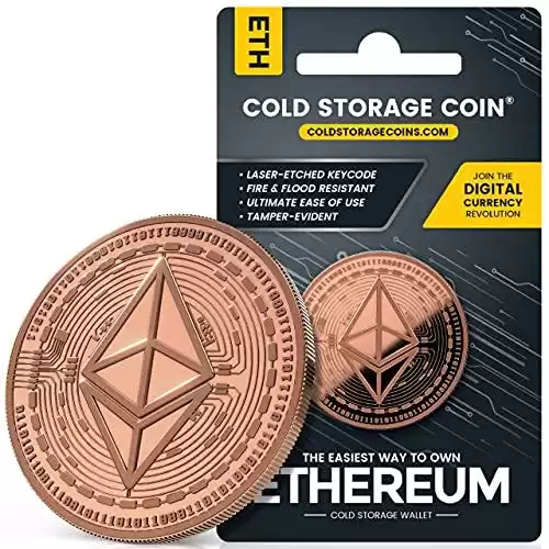 Ethereum Cold Storage Wallet - 1 Ounce 999 Pure Copper ETH Coin - Cryptocurrency Hardware Wallet for Securely Storing Crypto Offline - Un-hackable and Fire-Resistant Storage Device …