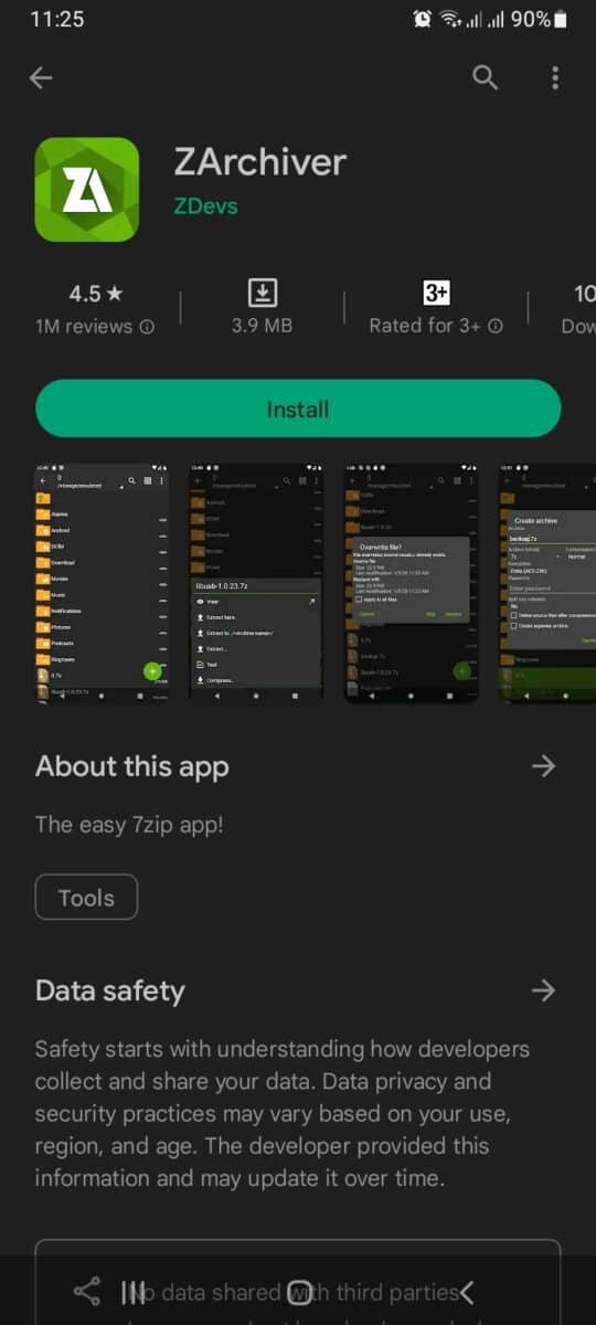 how to unzip files on android