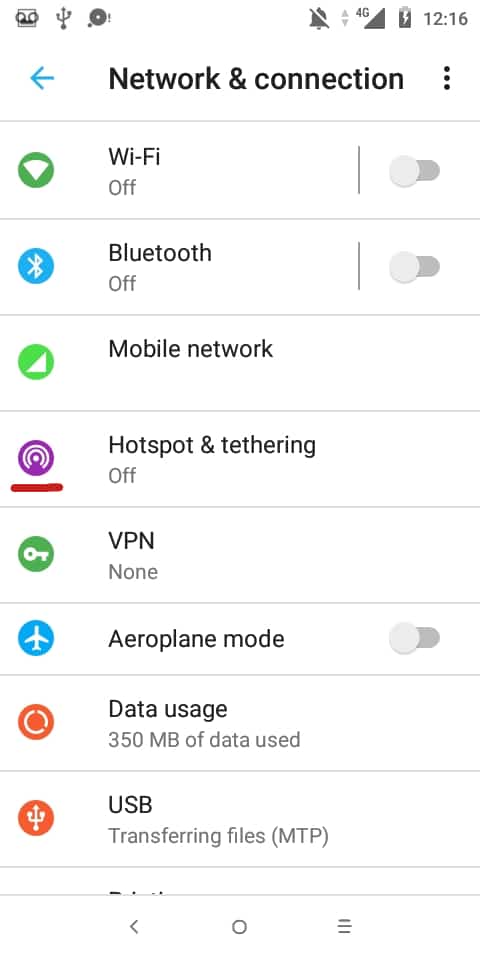 Tap on hotspot and tethering.