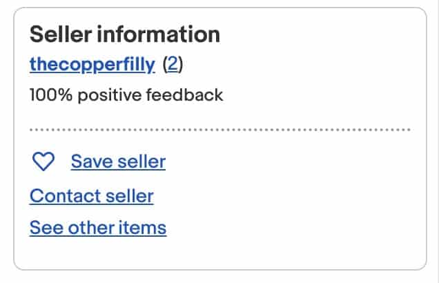 Seller on eBay, product page