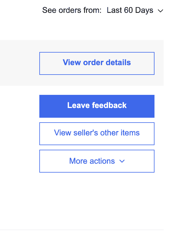 Leave Feedback on eBay, Orders