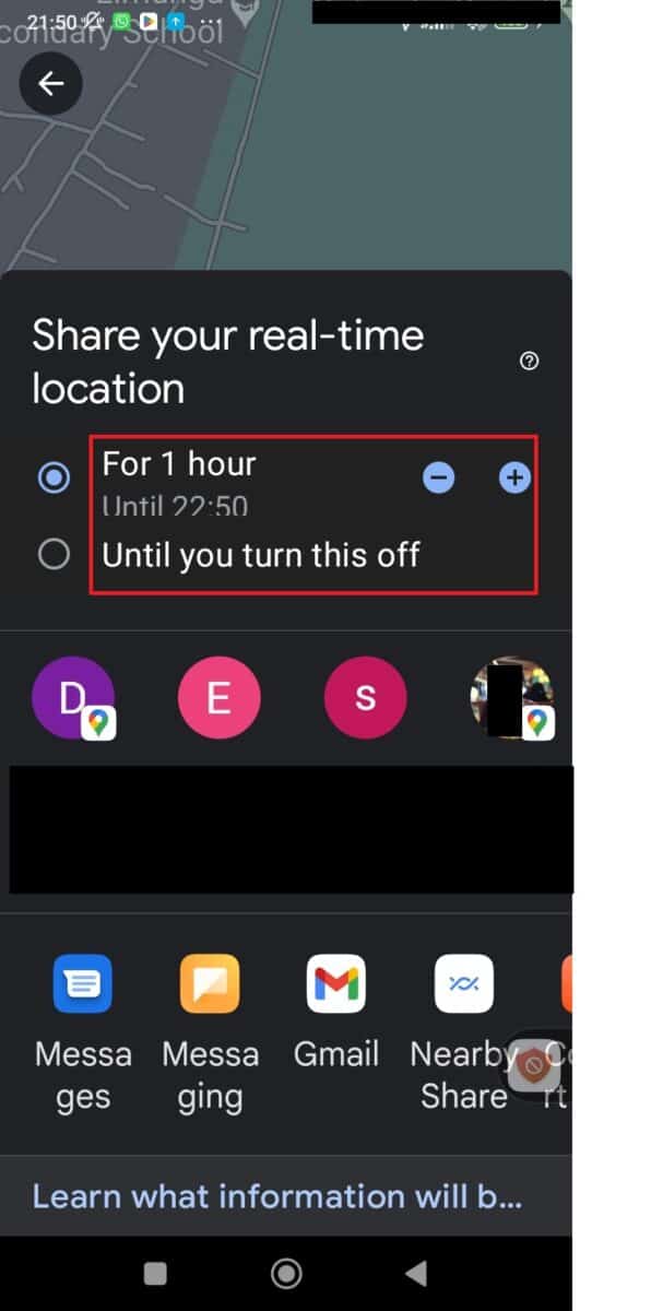 Step 5: Enter Your Sharing Time 