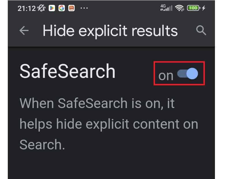 Turn on SafeSearch.