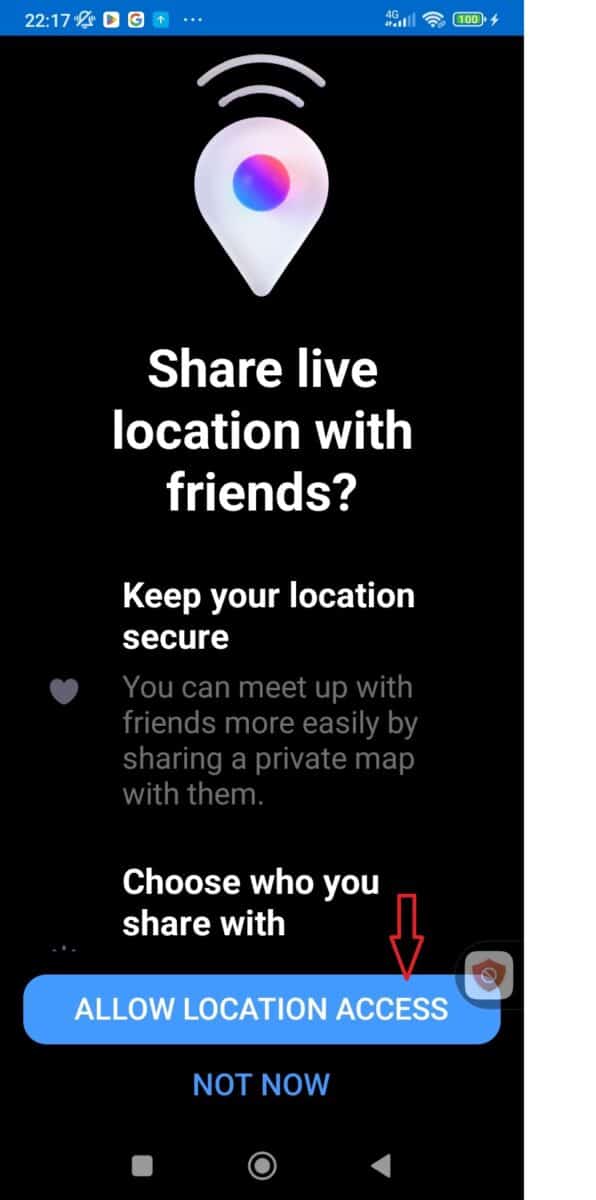 Step 3: Allow Location Sharing 