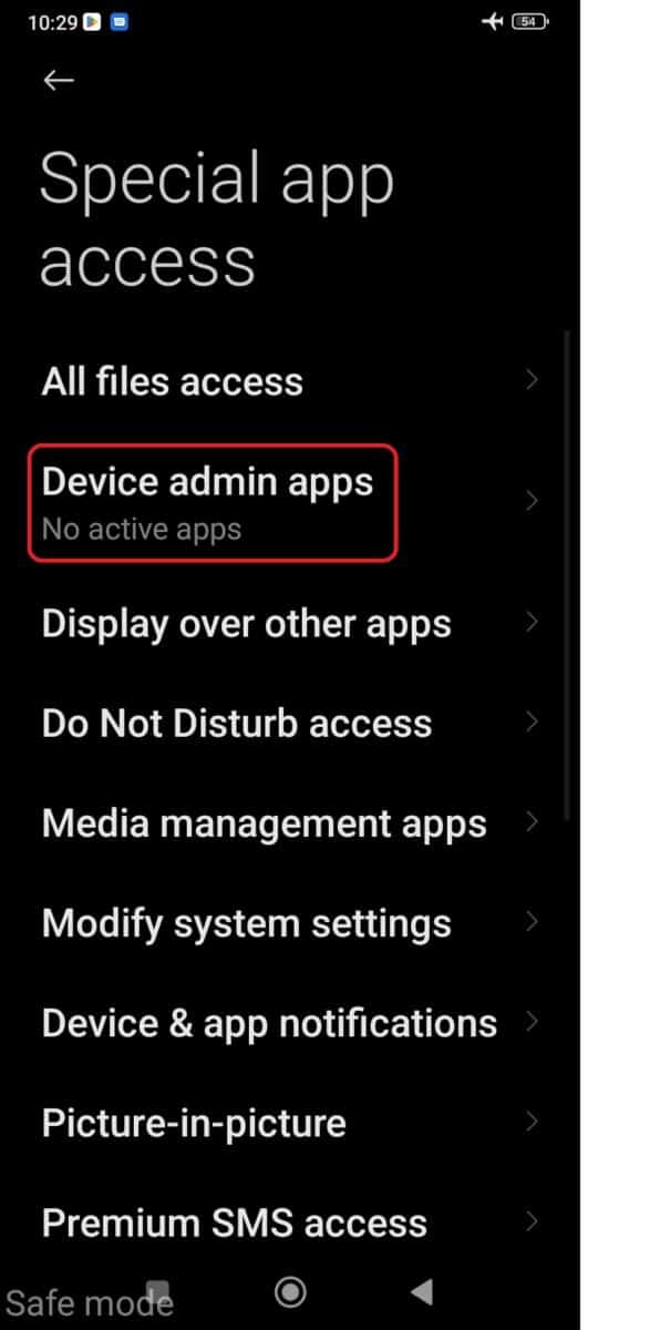 Head over to Device admin apps.