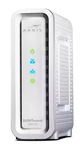 ARRIS SURFboard SB8200 DOCSIS 3.1 Cable Modem | Approved for Comcast Xfinity, Cox, Charter Spectrum, & more | Two 1 Gbps Ports | 1 Gbps Max Internet Speeds | 4 OFDM Channels | 2 Year Warranty,Whit...