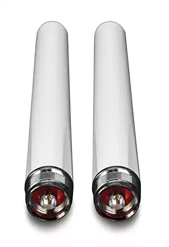 TRENDnet 5/7 dBi Outdoor Dual Band Omni Antenna Kit, N-Type Male Connectors, Supports 2.4 And 5 GHz, Omni-Directional Antennas, Use With 802.11ac/n/g/b/a Routers And Access Points, White, TEW-AO57