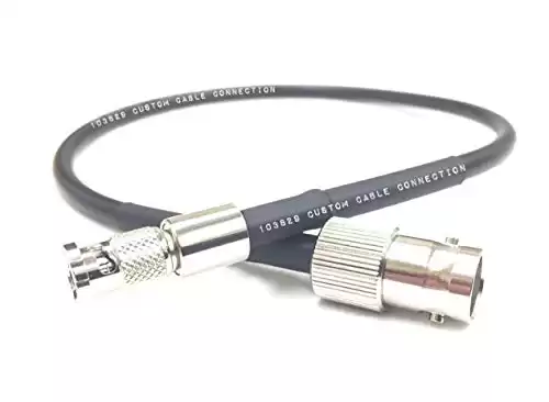 1 Foot Standard BNC Female to HD Micro BNC HD-SDI Mini RG59 Adapter Cable, Black