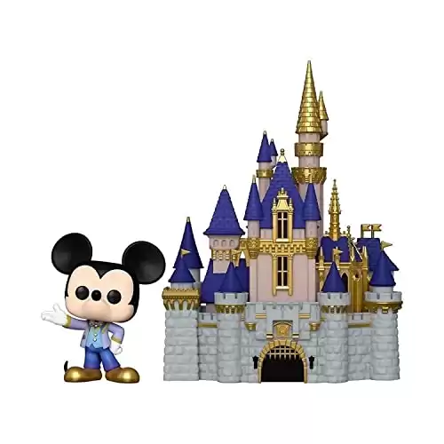 Funko POP Town: Walt Disney World 50th - Cinderella Castle with Mickey Mouse, Multicolor, 4 inches, (58965)