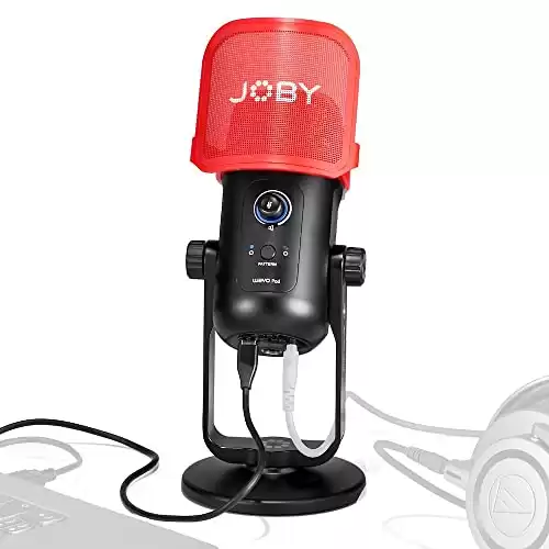 Joby Wavo POD USB Condenser PC Microphone for Podcasting, Streaming Microphone for Recording, Mute and Gain Controls, Headphones for Live Monitoring, Laptop Microphone Plug & Play for Mac and PC