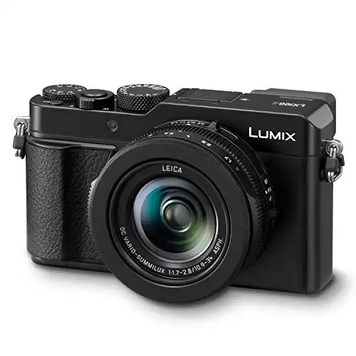 Panasonic Lumix LX100 II Large Four Thirds 21.7 MP Multi Aspect Sensor 24-75mm Leica DC VARIO-SUMMILUX F1.7-2.8 Lens Wi-Fi and Bluetooth Camera with 3" LCD, Black (DC-LX100M2)