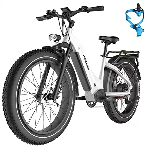 Himiway Zebra Step-Thru 26″x4″ Fat Tire Electric Bikes, 80Miles Range 48V 20Ah Battery 750W Motor Ebike, 400LBS Payload, 25MPH Top Speed, Shimano 7 Speed