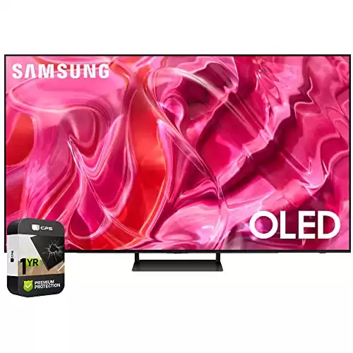 SAMSUNG QN55S90CAFXZA 55 Inch OLED 4K Smart TV 2023 Bundle with 1 YR CPS Enhanced Protection Pack
