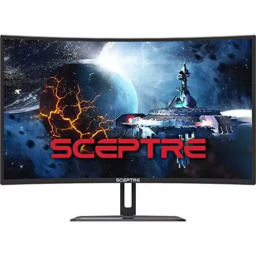Sceptre Curved 32" FHD 1080p Gaming Monitor Up to 240Hz 1ms 99% sRGB AMD FreeSync Premium Build-in Speakers, HDMI x3 Displayport Machine Black (C325B-FWD240)