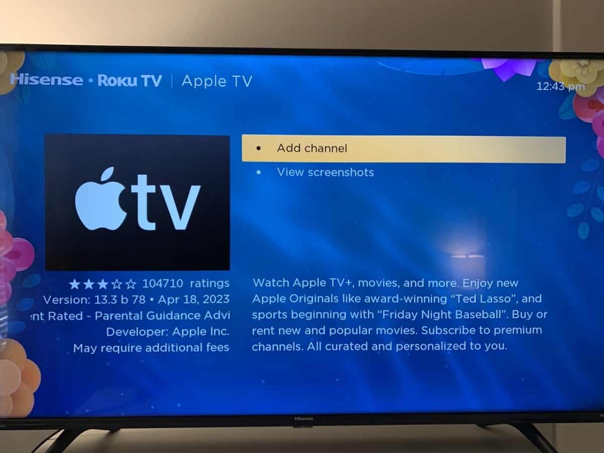 Apple TV+ app on a Roku device.