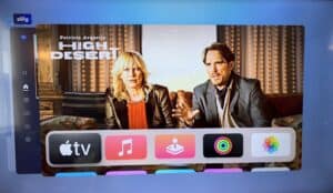 Carousel of recently used apps on Apple TV.