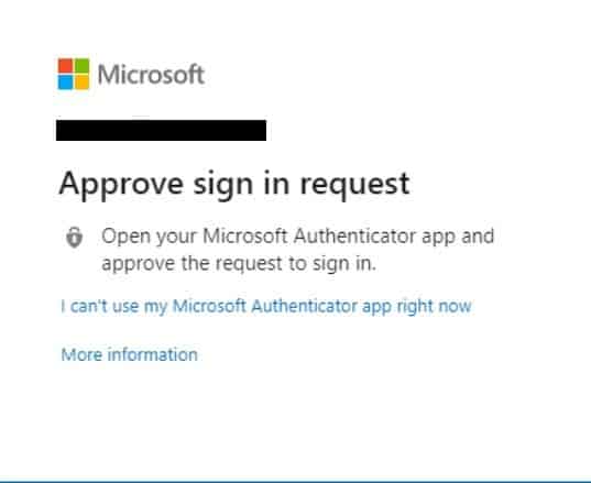 Use the Authenticator app to approve the sign in.