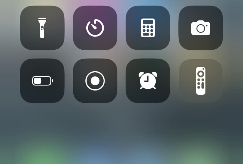 Control Center on an iPhone.