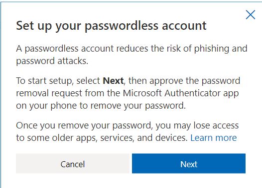 You can also set up a passwordless account.