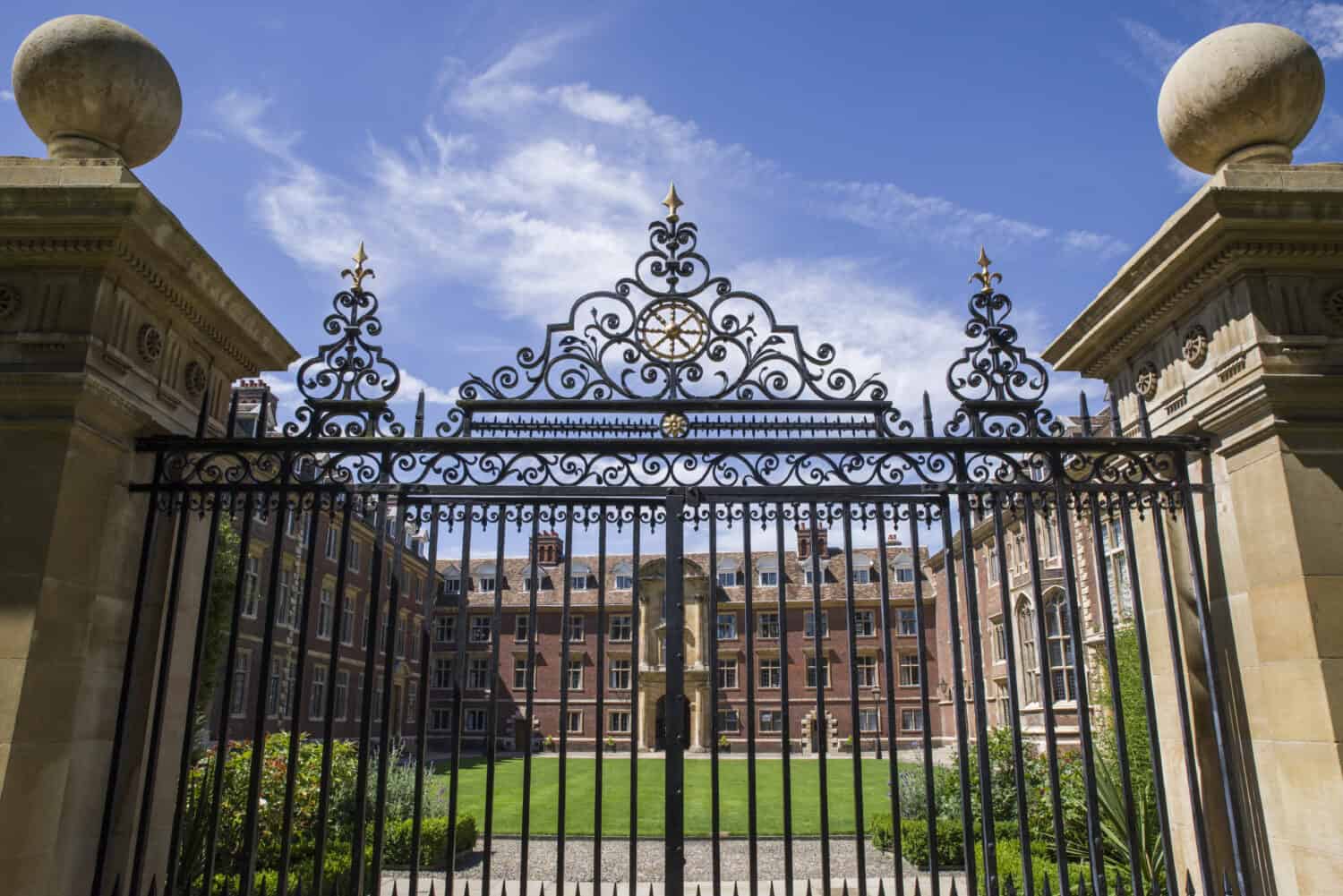 A view of Queens College in Cambridge, UK.  Queens is one of the oldest and largest colleges of the University.