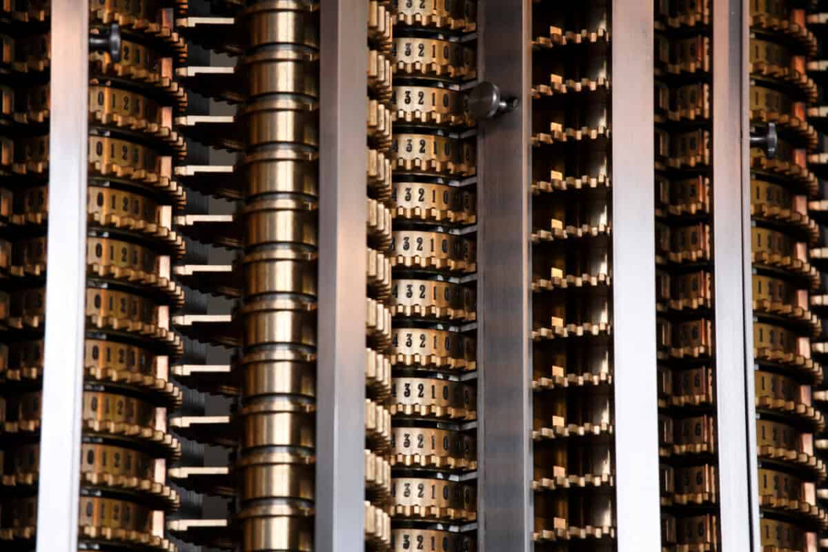 Close-up view of the Difference Engine