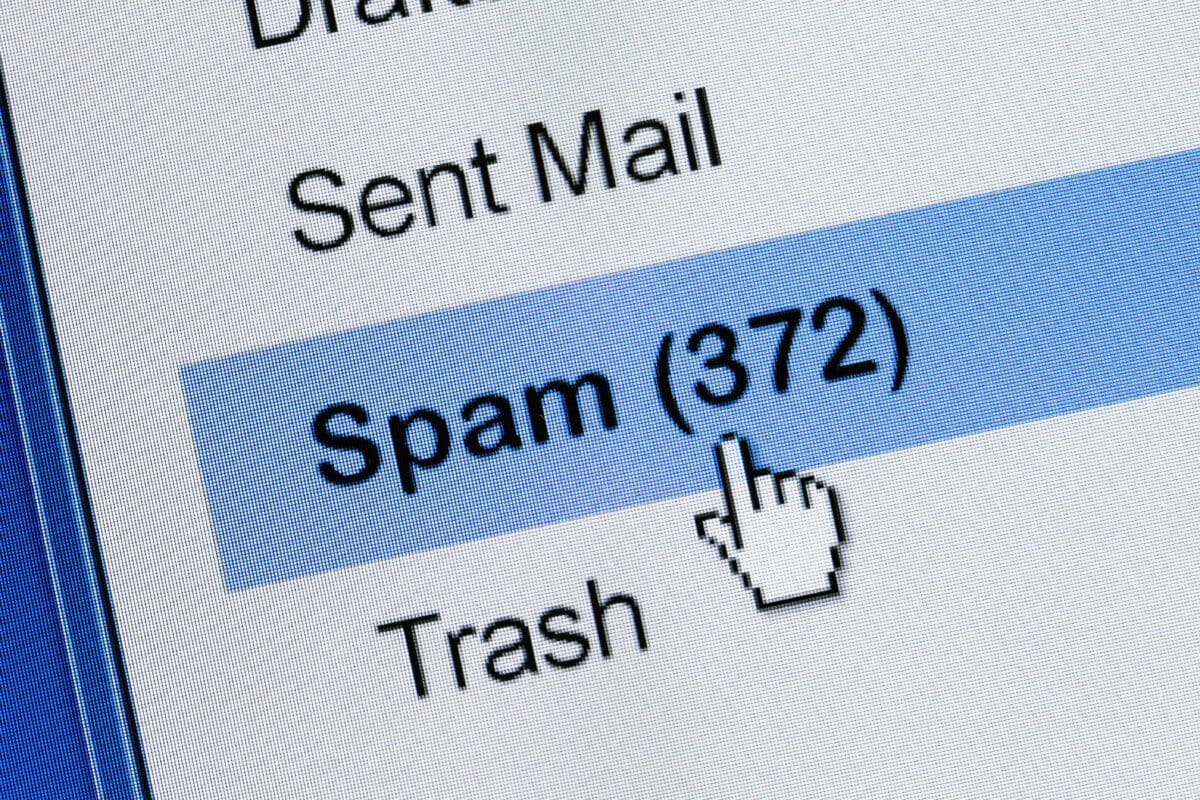 Spam folder in email inbox.