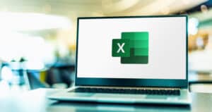 excel spreadsheet application on laptop pc computer
