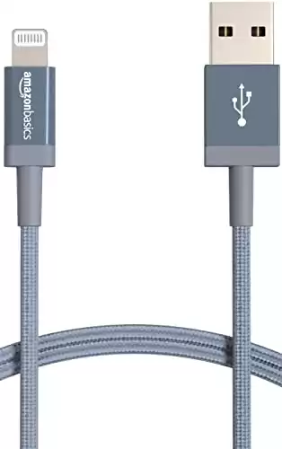 Amazon Basics Nylon USB-A to Lightning Cable Cord,
