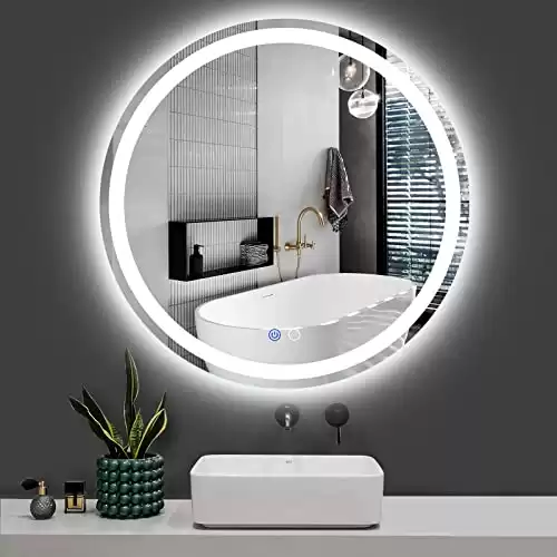 Butylux 24 Inch LED Round Backlit Mirror
