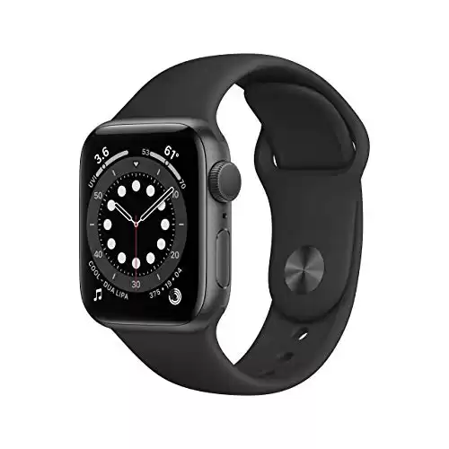 Apple Watch Series 6 (GPS, 40mm) - Space Gray Aluminum Case with Black Sport Band (Renewed)