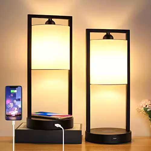 TOBUSA Wireless Charging Touch Control Table Lamps