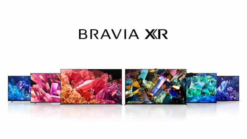 The Sony Electronics' 2022 BRAVIA XR TV Lineup on a white background