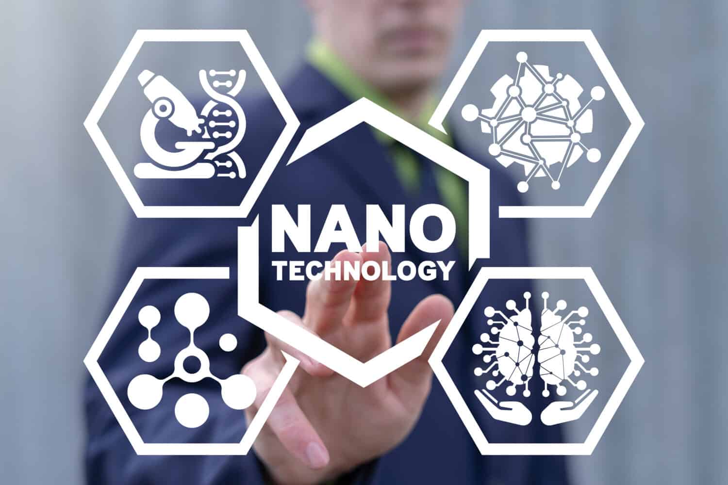 Concept of nano technology. Nano Tech Science Innovation. Nanotechnology.