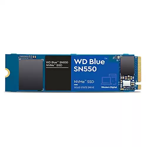 Western Digital 1TB WD Blue SN550 NVMe Internal SSD - Gen3 x4 PCIe 8Gb/s, M.2 2280, 3D NAND, Up to 2,400 MB/s - WDS100T2B0C, Solid State Hard Drive