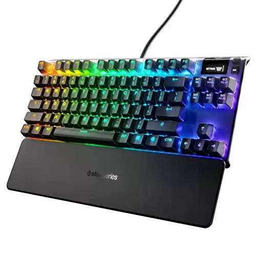 SteelSeries USB Apex Pro TKL Mechanical Gaming Keyboard – World’s Fastest Mechanical Switches – OLED Smart Display – Compact Form Factor – RGB Backlit