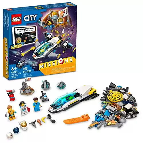 LEGO City Mars Spacecraft Exploration Missions 60354 Interactive Digital Building Toy Set - with Astronaut Minifigures and Spaceship, Traverse The Stars, Great Gift for Kids, Boys, and Girls Ages 6+
