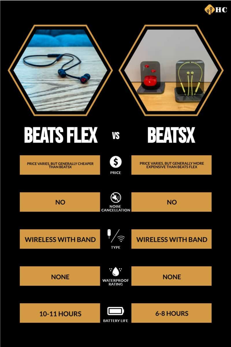 Infographic Beats Flex vs BeatsX