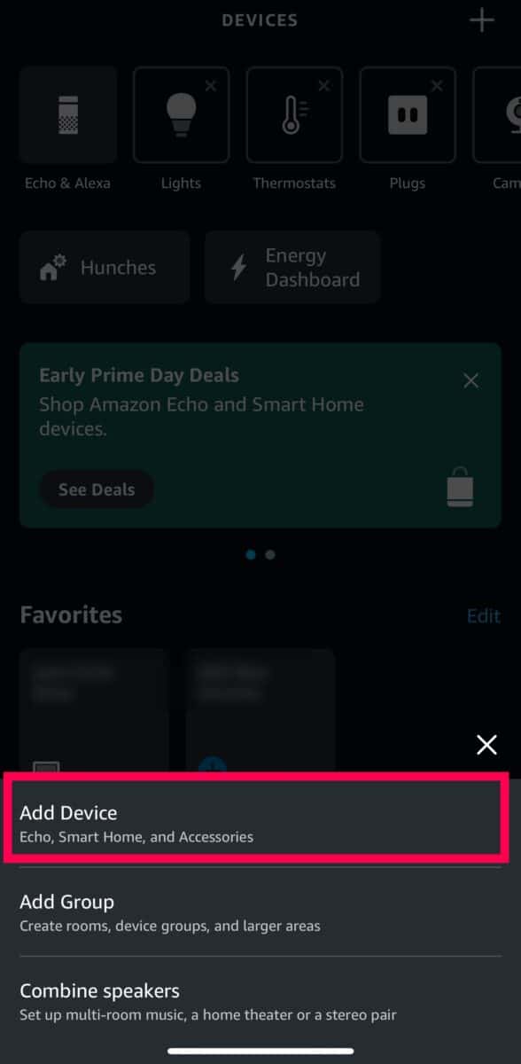 Amazon Alexa App Add Device