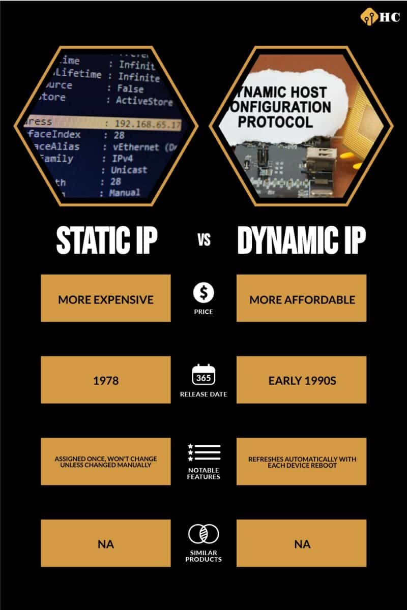 Infographic Static IP vs Dynamic IP