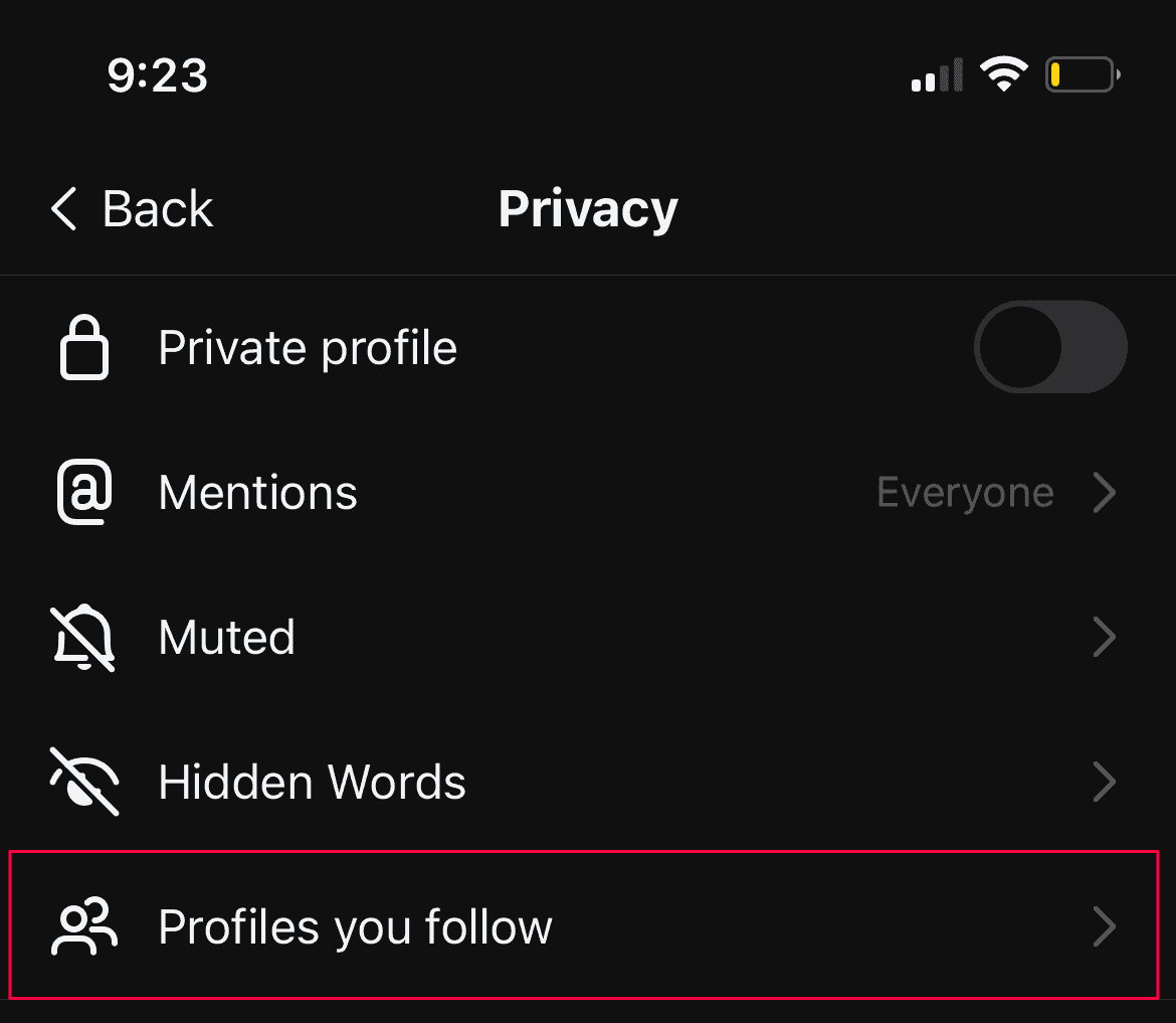 how to change privacy settings in threads