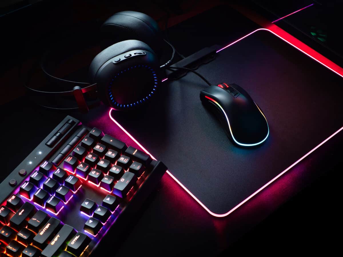 Gaming Keyboard and Mouse and Gaming Headset & Mouse Pad, Wired LED RGB Backlight Bundle for PC Gamers Users - 4 in 1 White Edition Hornet RX-250