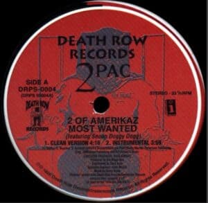 Death Row Records Tupac Shakur 2Pac vinyl record