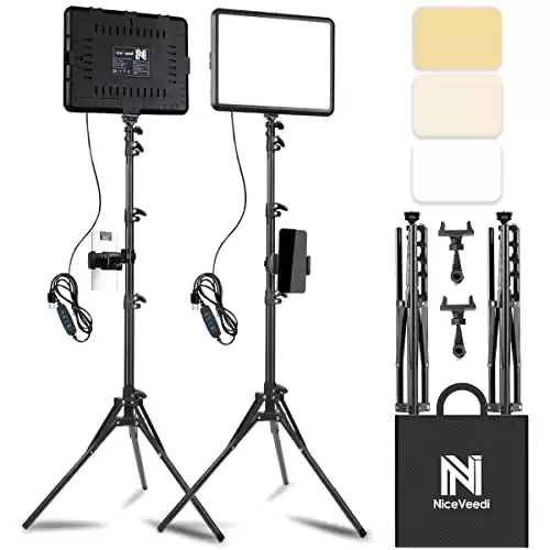 NiceVeedi 2-Pack LED Studio Light Kit