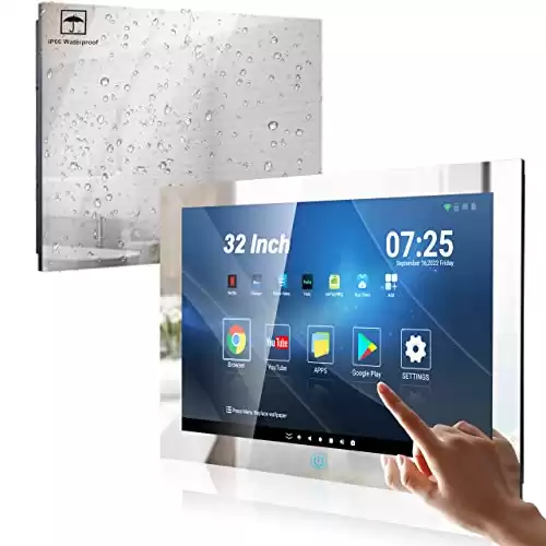 Haocrown 32-Inch Bathroom TV Waterproof Touch Screen Smart Mirror TV
