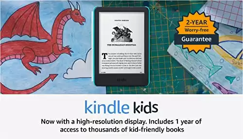 Kindle Kids (2022 release) – Includes access to thousands of books, a cover, and a 2-year worry-free guarantee - Ocean Explorer